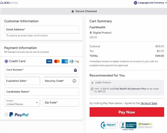 Fast-Wealth-Program-Checkout-Page